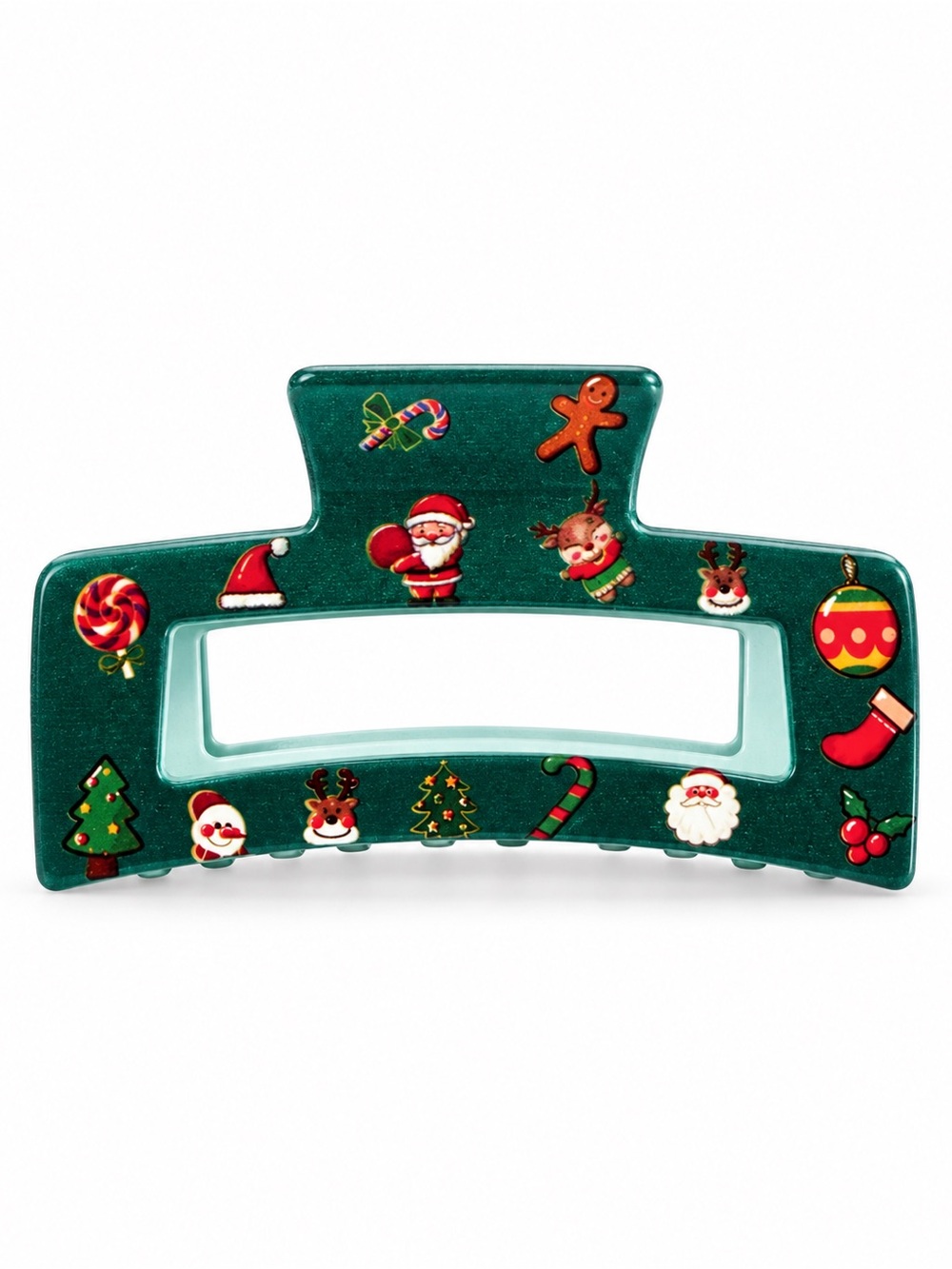 Santa Claus Christmas Tree Reindeer Gingerbread Holly 3" Lobster Claw Hair Clip
